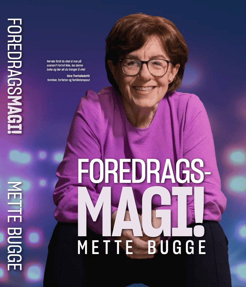 Illustrasjon til Mette Bugges bok Foredragsmagi